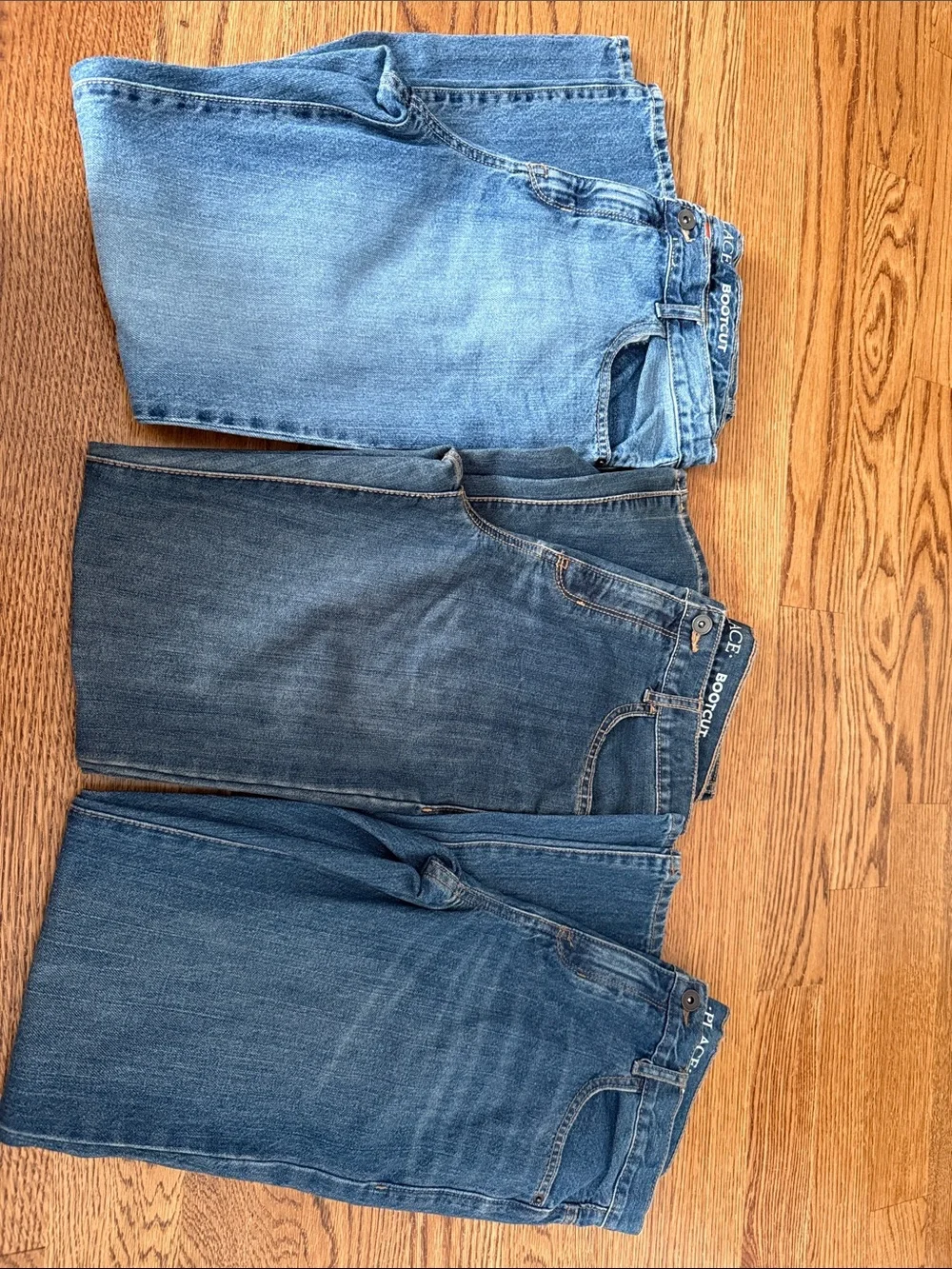 The Children's Place Blue Bootcut Jeans Trio (size 16)